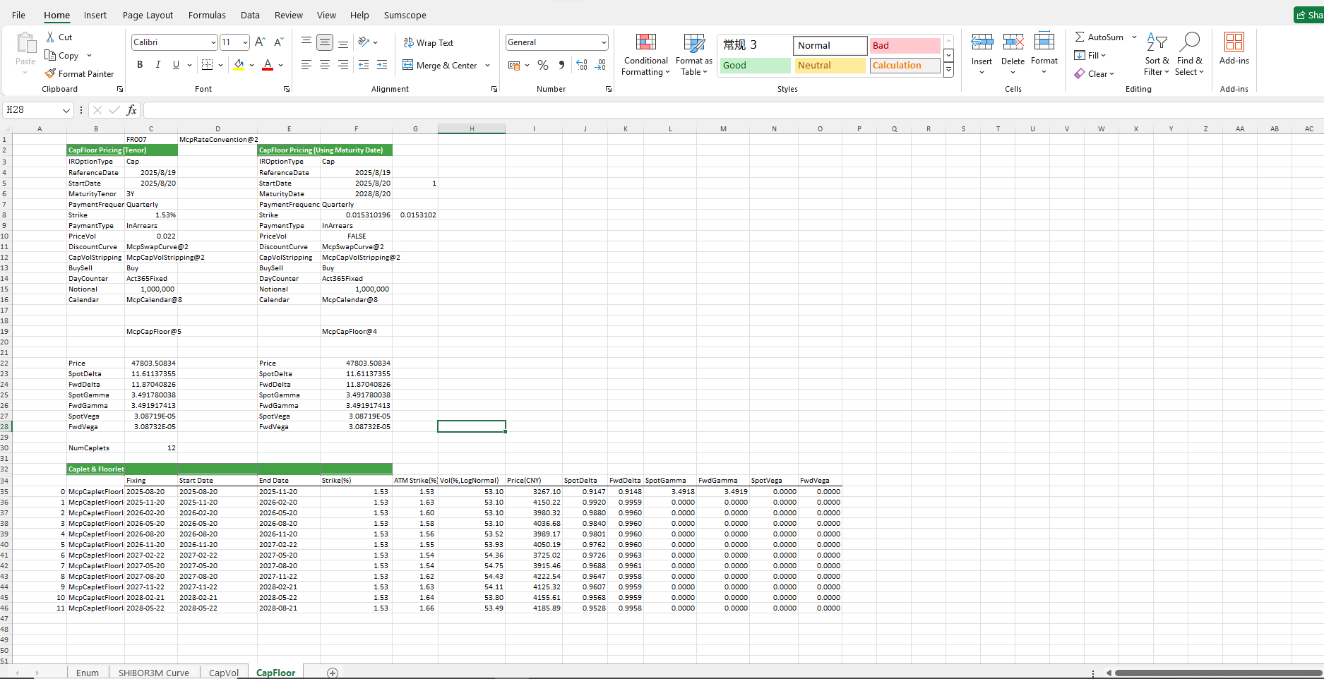 MCP-TC26-Interest Rate CapFloor Option Pricing Case